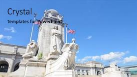  Presentation with columbus - PPT layouts consisting of graduation - developer development improve skill concept background and a light gray colored foreground