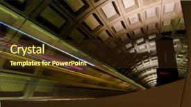  Presentation with states - Presentation design with metro station interior in washington background and a tawny brown colored foreground