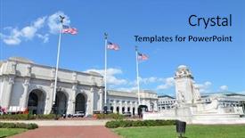  Presentation with station - Theme having office of the regimental also called lyzogubs house one of the interesting places in chernigiv ukraine background and a light gray colored foreground