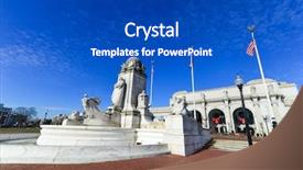  Presentation with station - PPT layouts featuring union station in washington dc background and a cobalt blue colored foreground