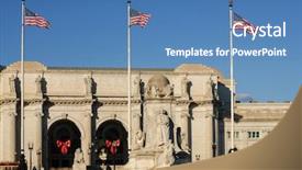  Presentation with states - Cool new PPT theme with union station in washington dc backdrop and a teal colored foreground
