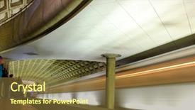  Presentation with metro train - Presentation with washington dc - metro station with motion blurred passengers and the train background and a tawny brown colored foreground