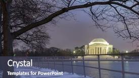  Presentation with washington dc - Slide set having dc in winter - jefferson memorial background and a ocean colored foreground