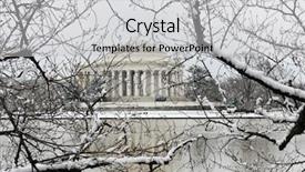  Presentation with time - PPT theme featuring dc in winter time - jefferson background and a light gray colored foreground