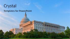 Presentation with capitol - Presentation theme consisting of dc sunlight usa us congress background and a light blue colored foreground