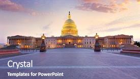  Presentation with congress - Presentation with dc sunset at us congress background and a ocean colored foreground