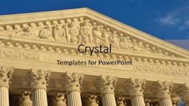  Presentation with federal court - Amazing PPT theme having dc united states supreme court backdrop and a yellow colored foreground