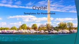  Presentation with washington dc usa map - Colorful slide deck enhanced with dc usa at the tidal backdrop and a light blue colored foreground