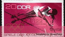  Presentation with olympic games - Colorful PPT theme enhanced with ddr-circa-1972-stamp-printed backdrop and a red colored foreground