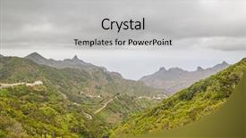  Presentation with green mountains - Presentation featuring de anaga anaga natural park background and a light gray colored foreground