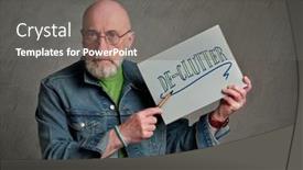  Presentation with clutter - PPT theme with de-clutter-message-provided background and a gray colored foreground