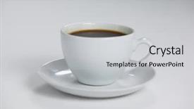  Presentation with cup coffee - Beautiful PPT layouts featuring de energize - black coffee served in white backdrop and a  colored foreground