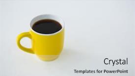  Presentation with black yellow - Presentation design featuring de energize - black coffee served in yellow background and a  colored foreground