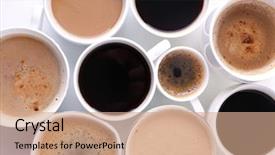  Presentation with coffee - Presentation theme having de energize - lots of coffee cups background and a coral colored foreground