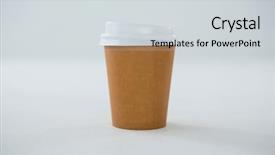  Presentation with cup coffee - Slide set consisting of de energize - take away disposable coffee cup background and a  colored foreground