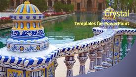  Presentation with espana - PPT theme featuring de espana ceramic balustrade andalusia background and a tawny brown colored foreground