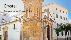  Presentation with cordoba - Theme featuring de las esclavas in cordoba background and a coral colored foreground