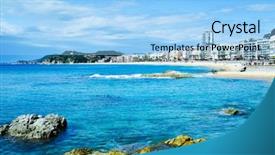  Presentation with view of frankfurt am main - Slides having de mar and the main background and a light blue colored foreground