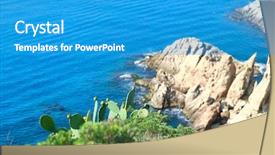  Presentation with landscape - PPT theme enhanced with de mar coast - focal point background and a  colored foreground