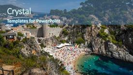  Presentation with aerial view of cape town - Slides with de mar from the hill background and a ocean colored foreground