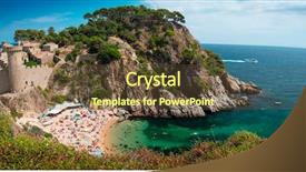  Presentation with hill - Slide set consisting of de mar from the hill background and a tawny brown colored foreground