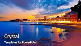  Presentation with christian sunset religious - Colorful presentation theme enhanced with de mar sunset at costa backdrop and a ocean colored foreground