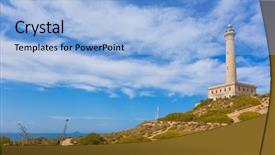  Presentation with lighthouse - Presentation theme having de palos lighthouse near manga background and a light blue colored foreground