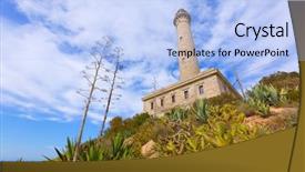  Presentation with lighthouse - Presentation theme enhanced with de palos lighthouse near manga background and a light blue colored foreground