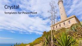  Presentation with lighthouse - Amazing slides having de palos lighthouse near manga backdrop and a light blue colored foreground