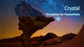  Presentation with rock - Slide deck consisting of de piedra in the desert background and a ocean colored foreground