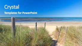  Presentation with beach - Cool new PPT theme with de r e- beach exit backdrop and a teal colored foreground