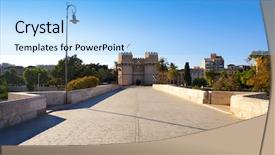  Presentation with old city of jerusalem - PPT theme consisting of de serrano towers and bridge background and a  colored foreground