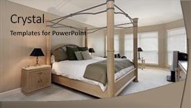  Presentation with oak - Audience pleasing PPT theme consisting of de table du maitre - master bedroom in suburban home backdrop and a  colored foreground