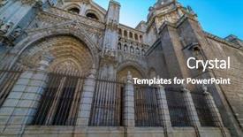  Presentation with spanish style - Theme consisting of de toledo facade spanish church background and a gray colored foreground