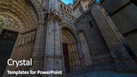  Presentation with spanish style - Colorful theme enhanced with de toledo facade spanish church backdrop and a tawny brown colored foreground