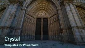  Presentation with spanish style - PPT layouts consisting of de toledo facade spanish church background and a tawny brown colored foreground