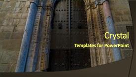  Presentation with spanish style - Beautiful slides featuring de toledo facade spanish church backdrop and a tawny brown colored foreground