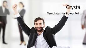  Presentation with safety data sheets - Slide set enhanced with deases - successful man with paper sheets background and a white colored foreground