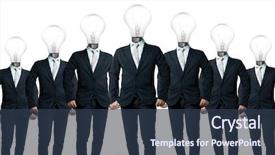  Presentation with head - Presentation design consisting of deases - dea concept lamp head businessman background and a ocean colored foreground