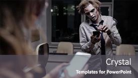  Presentation with scrolling - Amazing slide deck having dead-and-spooky-businessman backdrop and a dark gray colored foreground