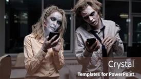  Presentation with spooky - Theme enhanced with dead-and-spooky-businesspeople background and a tawny brown colored foreground