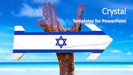  Presentation with israel flag - Presentation design featuring dead arrival - israel flag wooden sign background and a cobalt blue colored foreground