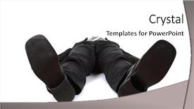  Presentation with concept high blood pressure used tablets and - Audience pleasing slide deck consisting of dead body - businessman lying flat backdrop and a white colored foreground