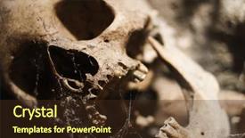  Presentation with human body - Cool new slide set with dead body - human skull with spider net backdrop and a  colored foreground