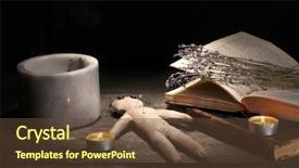  Presentation with doll - PPT layouts featuring dead body - voodoo doll boy background and a tawny brown colored foreground