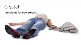  Presentation with faint - Colorful theme enhanced with dead body - woman in a faint lying backdrop and a white colored foreground