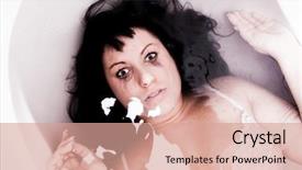  Presentation with under water - Slides having dead body - woman under water looking scary background and a  colored foreground