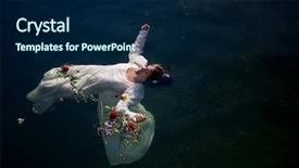  Presentation with woman body - Beautiful presentation theme featuring dead body - young drown woman backdrop and a  colored foreground