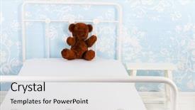  Presentation with child development and adolescent - Beautiful slides featuring dead children - bed with handmade bear backdrop and a  colored foreground