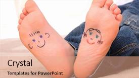  Presentation with human face set of faces - Colorful slide deck enhanced with dead children - small faces painted backdrop and a coral colored foreground